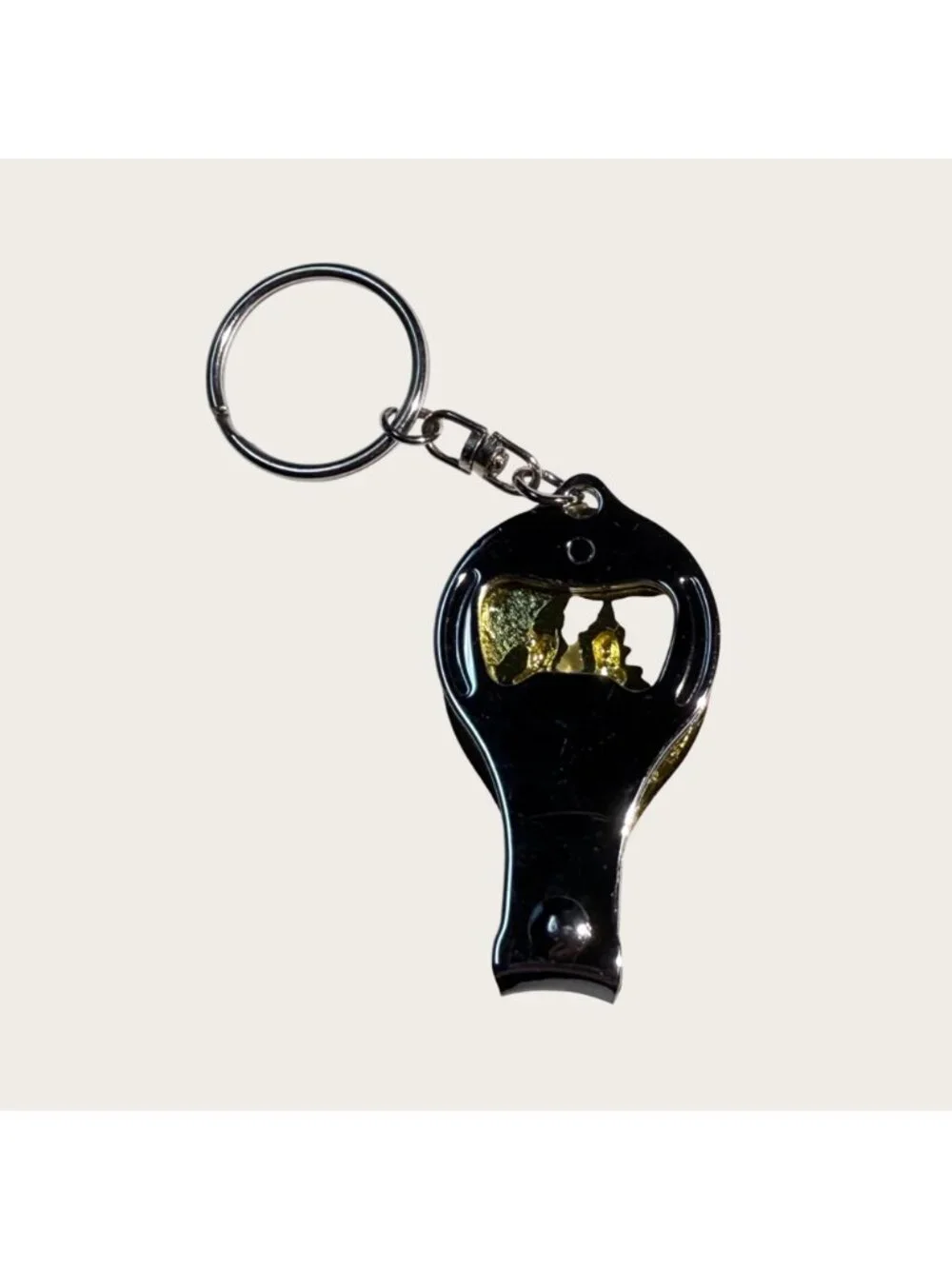 Thailand Souvenir Keychain Bottle Opener Nail Clipper Gold & Silver Tone
